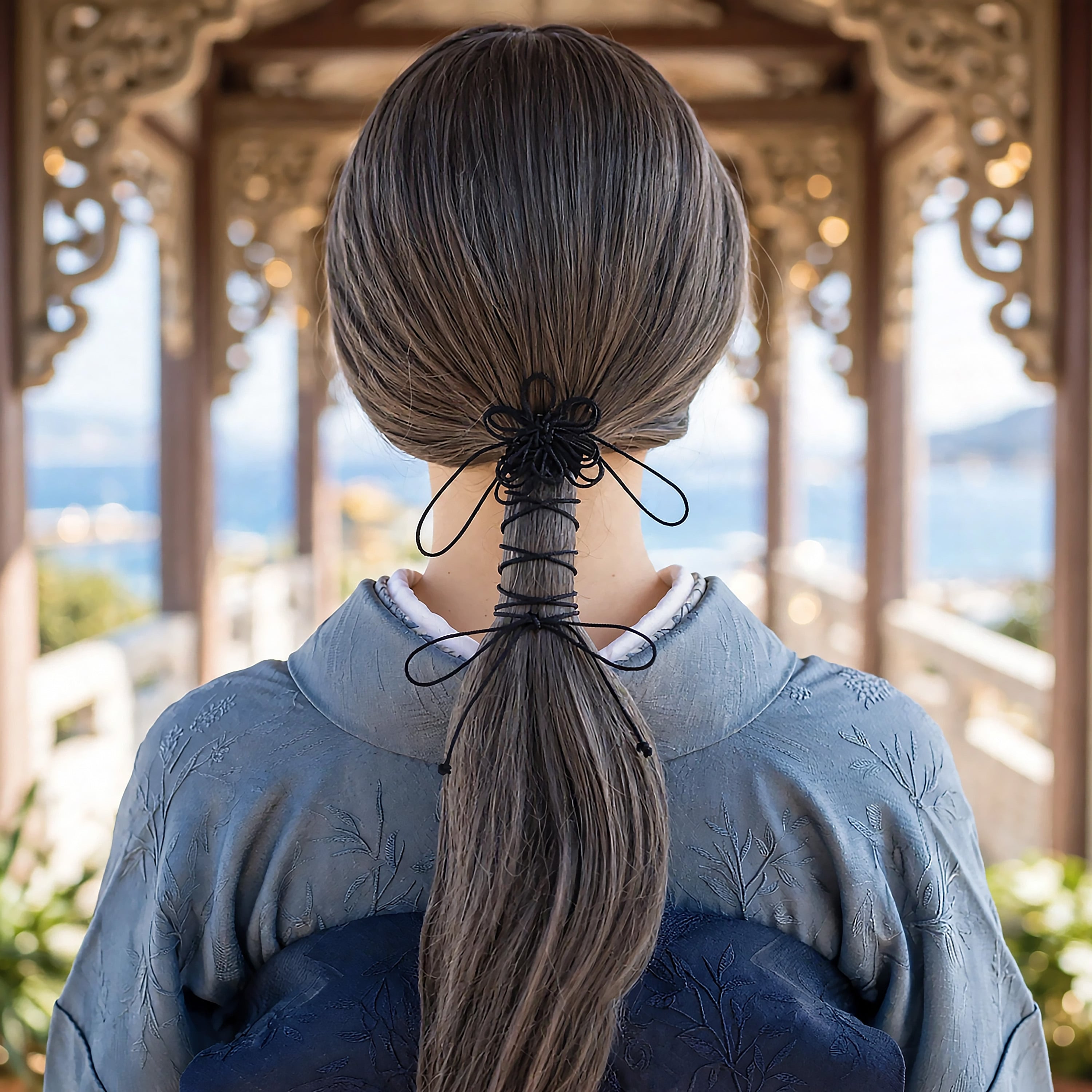 飾り結びヘアゴム「おと束ねる」|着物・浴衣に簡単アレンジで和装ヘア