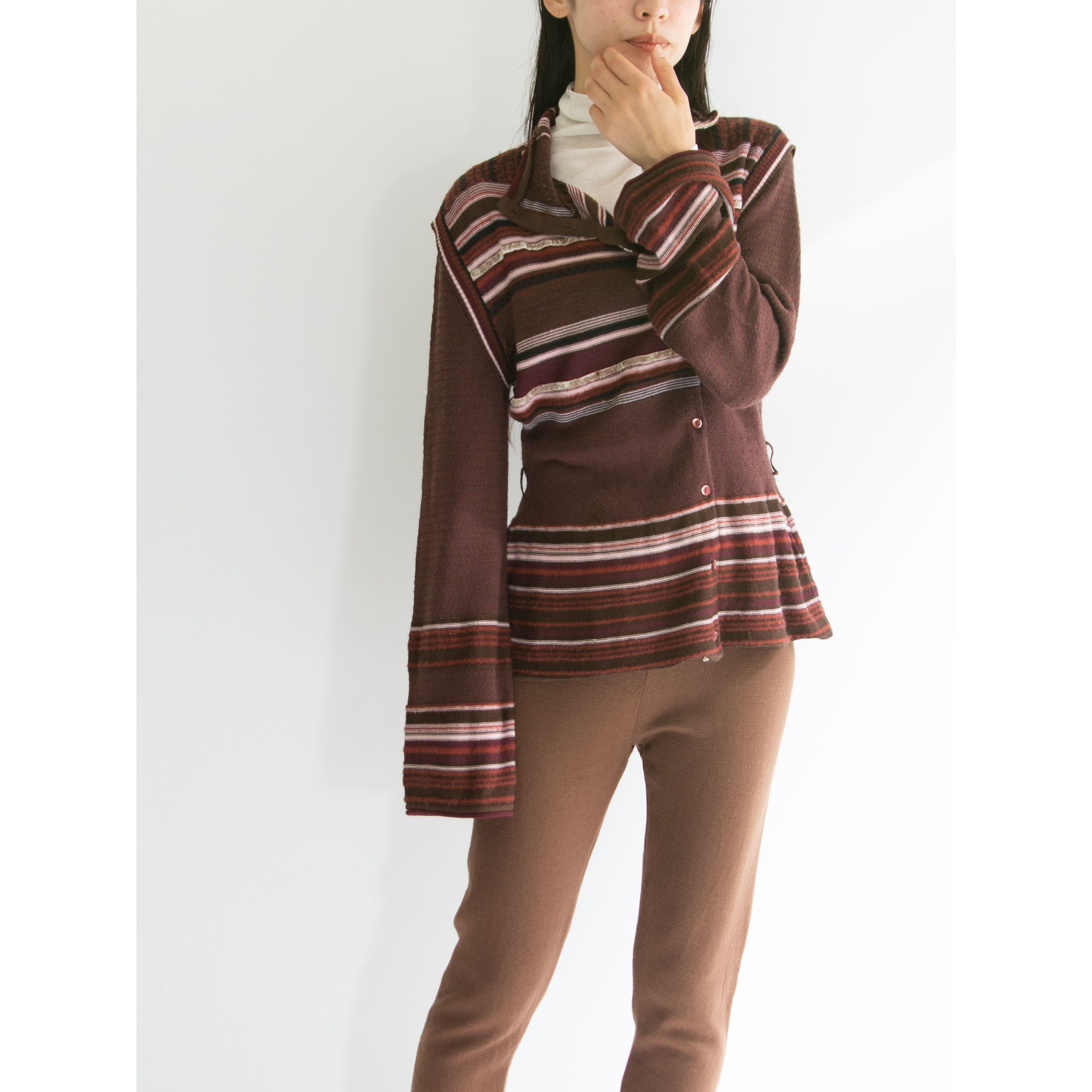 【KENZO】Made in Italy 80's Wool-Acrylic Mohair Blend Flare Sleeve Knit Cardigan(ケンゾー イタリア製ウールアクリル モヘヤ混 フレアスリーブ ニットカーディガン)