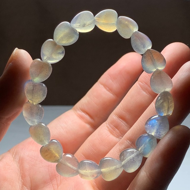 no12.ブルーシラー☆ハート・ラブラドライト ブレスレット