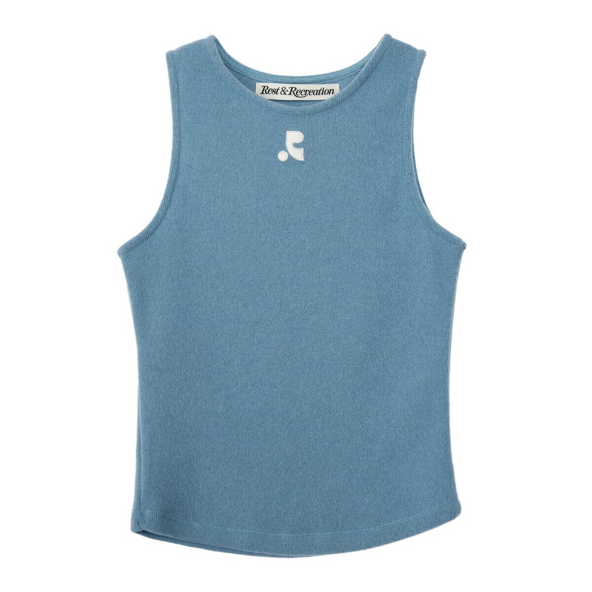 rest & recreation] RR HAIRY KNIT TANK TOP - BLUE 正規韓国