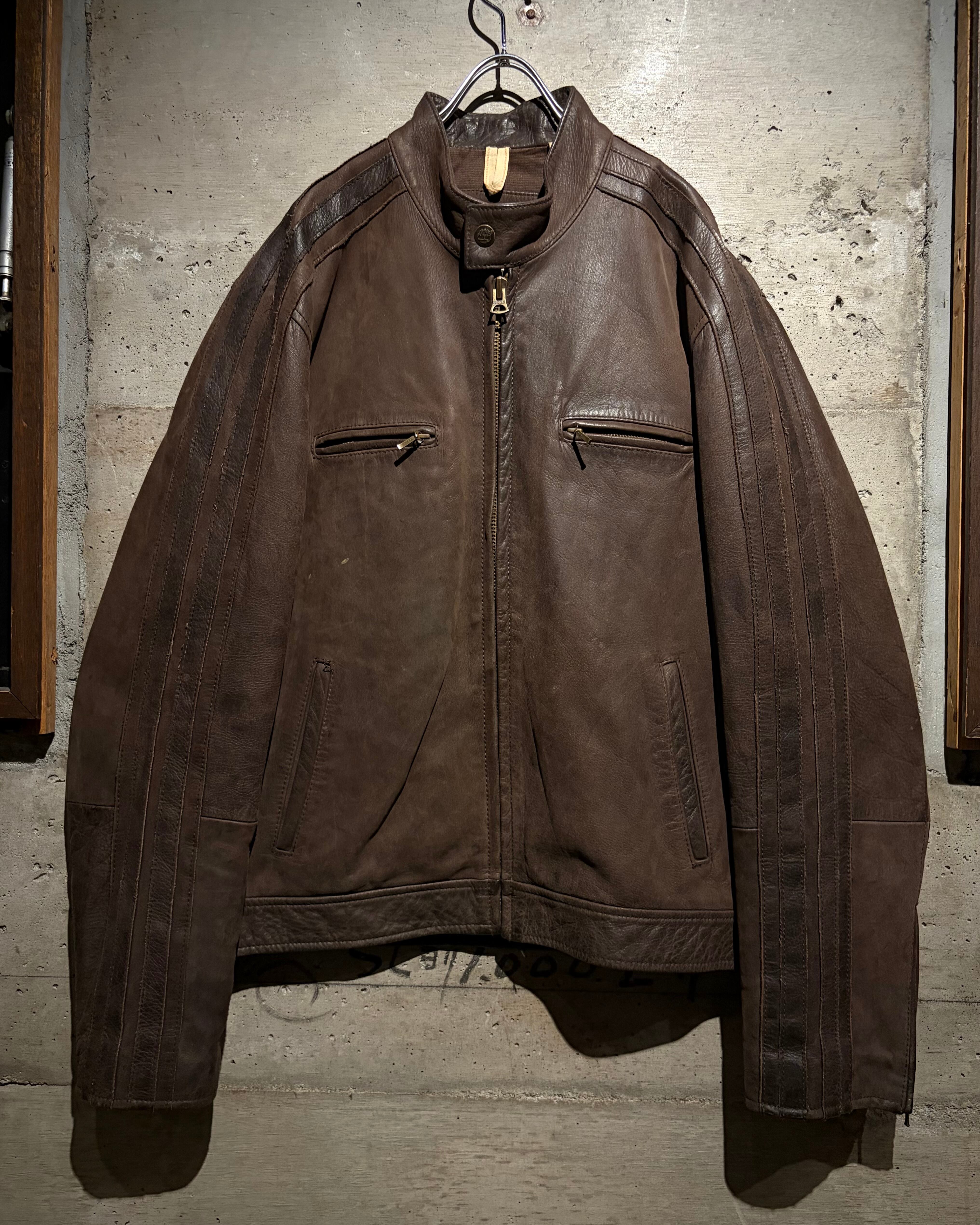 Caka】“Timberland” Vintage Single Riders Type Leather Jacket
