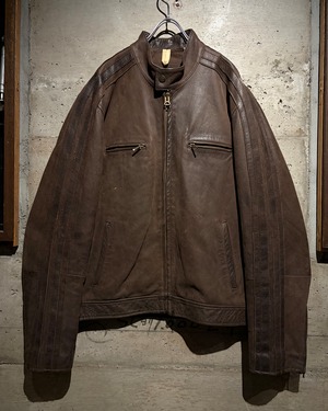 【Caka】“Timberland” Vintage Single Riders Type Leather Jacket