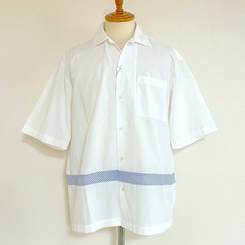 Switching Wide Regular Collar Shirts　White