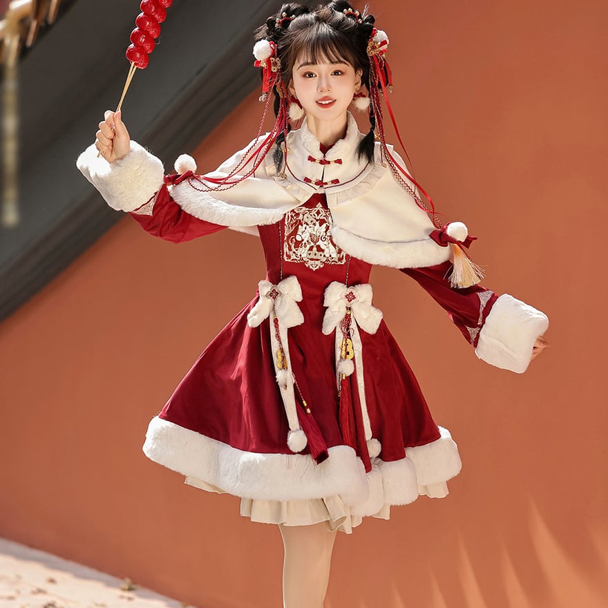 中華ロリィタ クリスマス サンタ衣装 セットアップ コンカフェ衣装