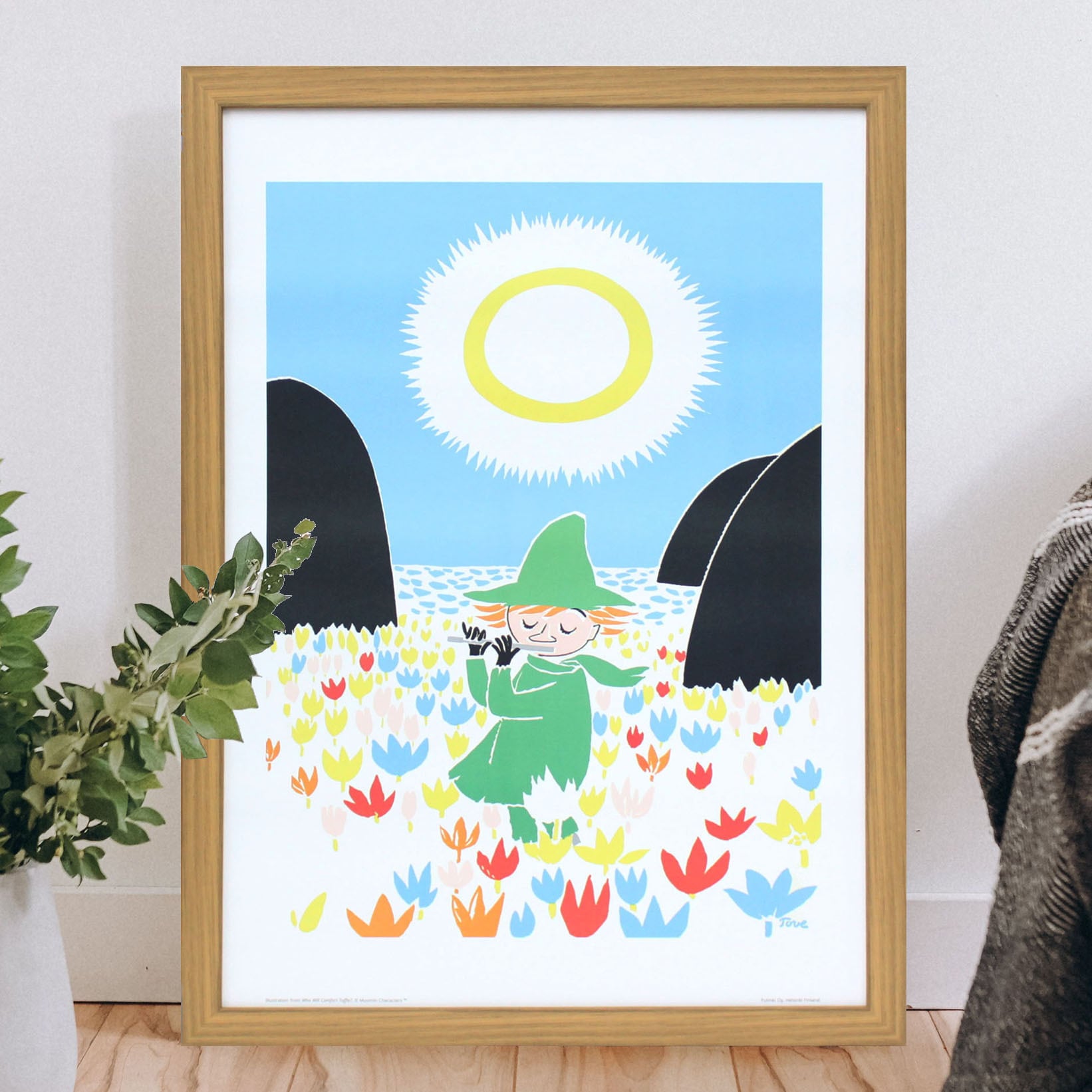 ムーミン 北欧 Putinki「スナフキンの横笛」送料無料 フレーム 展示用フック付アートポスター 絵画 インテリア アート
