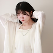 在庫限り 落ち着いたお色味で上品 バイカラーセミロングネックレス A貨翡翠 jd_ne1079