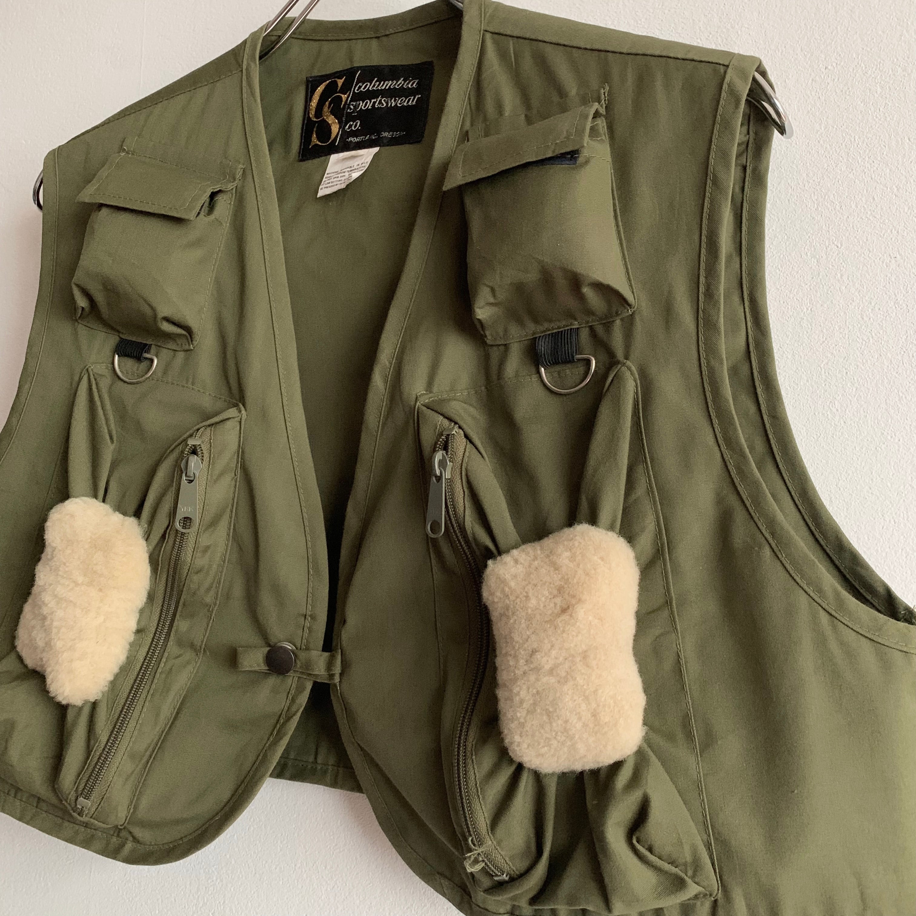 0054 / 1970's Columbia fishing vest オリーブ フィッシングベスト