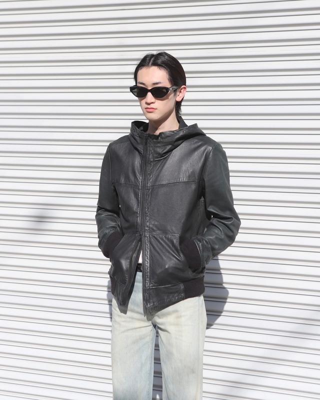double zip-up leather foodie