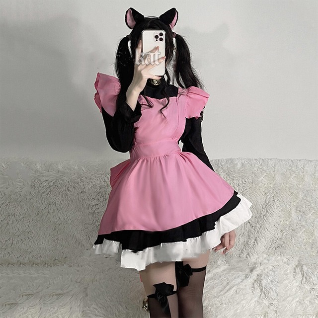 新作！誰も断れないメイド服（5点）ピンク かわいい メイド服 cosplay lolita 少女 ワンピース52243209