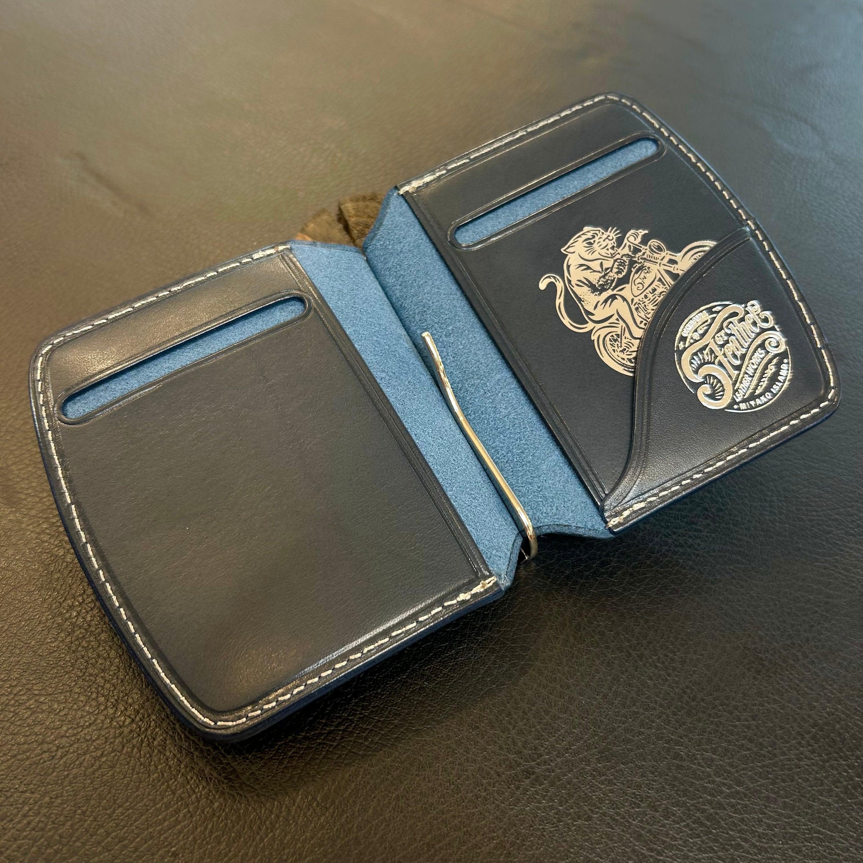 Bluesunshinetrading×6Tleatherworksコラボ マネークリップ Navy