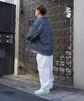 【#Re:room】CHECK STITCH BIG DENIM SHIRTS［RES092］