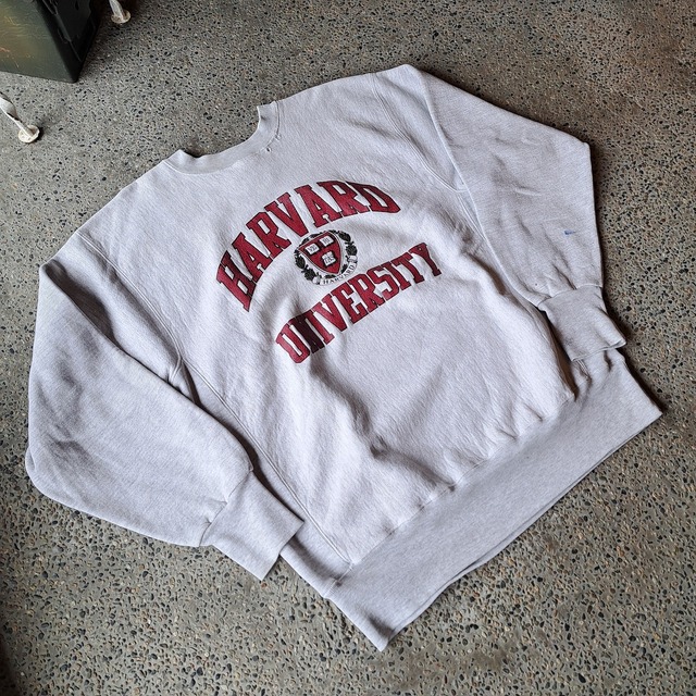 "HARVARD UNIVERSITY" 80's~ アメリカ製 リバースウィーブ仕様 カレッジプリントスウェット used [404010]