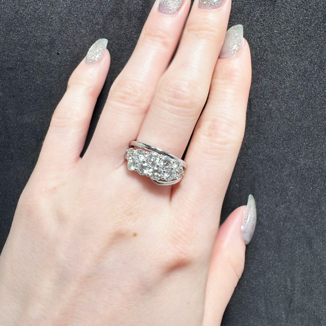 Pt900 2.237ct ダイヤモンド クラスター リング | カオキ | 日本最大級