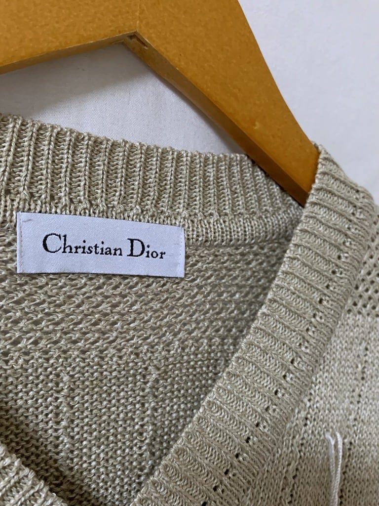 1980~90's Linen × Silk Knitting Design Summer Sweater "Christian Dior　Dead Stock"