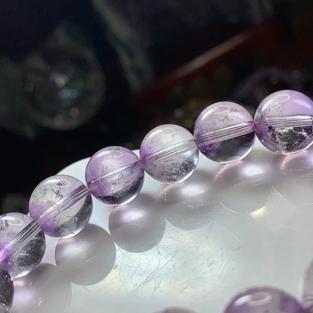 6.1部ファントム状☆可愛いコントラスト・エレスチャルアメジスト ブレスレット