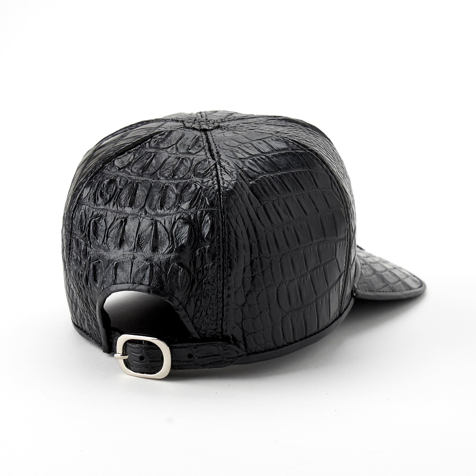 クロコダイル 帽子 ブラック 天然本革 ワニ革 メンズ レザー