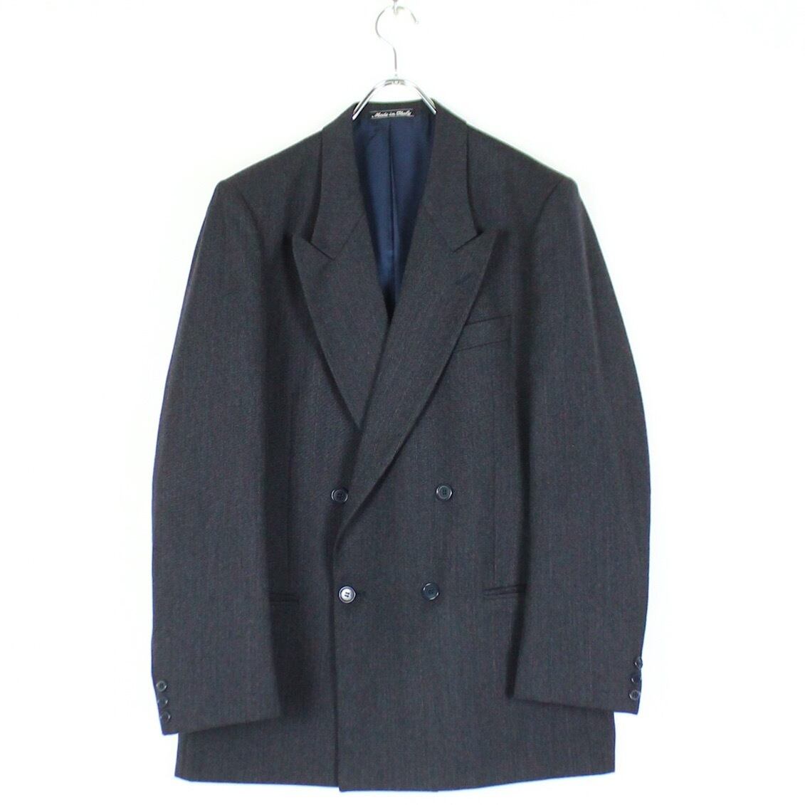 【美品】エンポリオアルマーニ　ピークドラペル＆ダブルブレストジャケット 美品】エンポリオアルマーニピークドラペル＆ダブルブレストジャケット