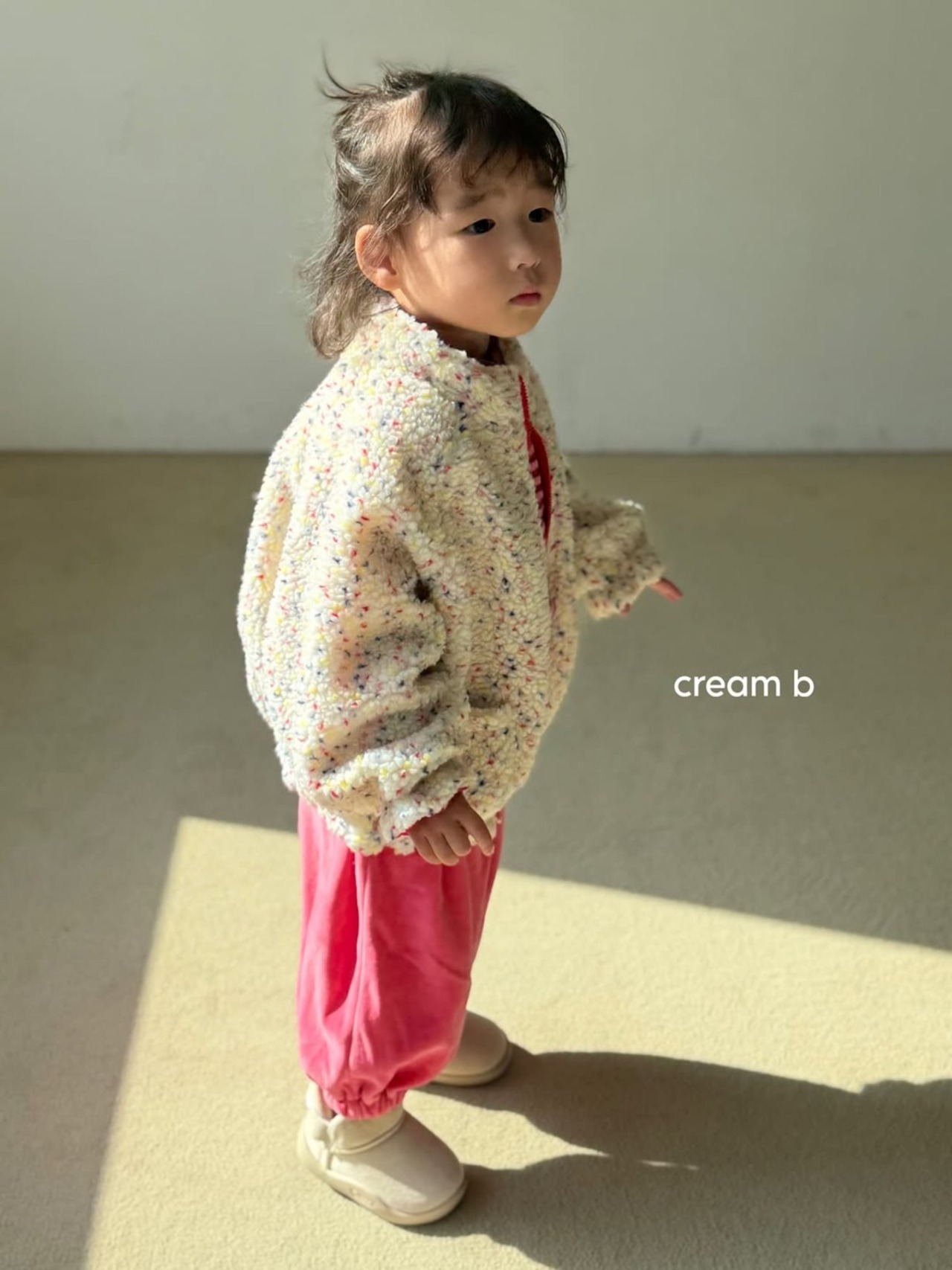 韓国子供服 / 26winter / cream bbang / スクリンクルフワフワジャンパー / キッズ / 冬服 *XS~XL*