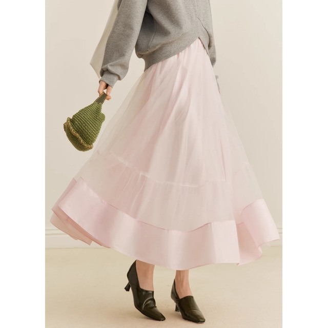 Sheer layered tulle skirt　M451