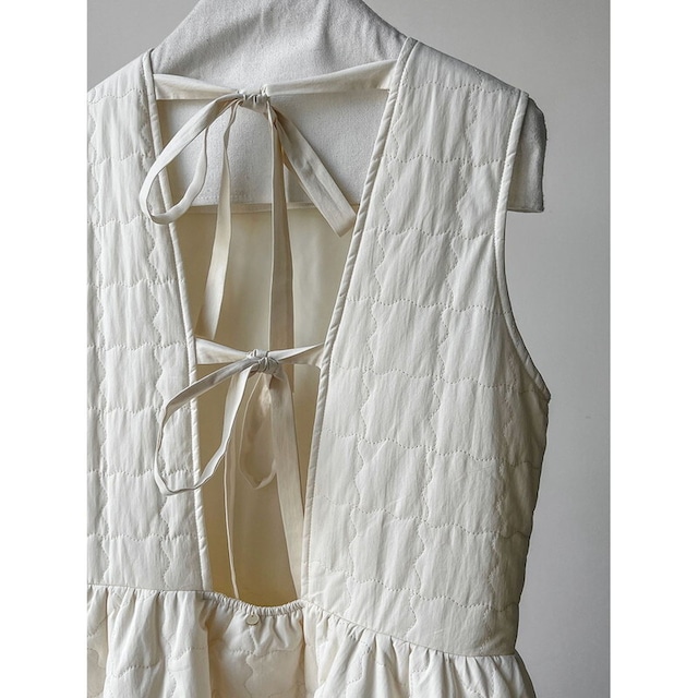 back ribbon quilted dress 10888