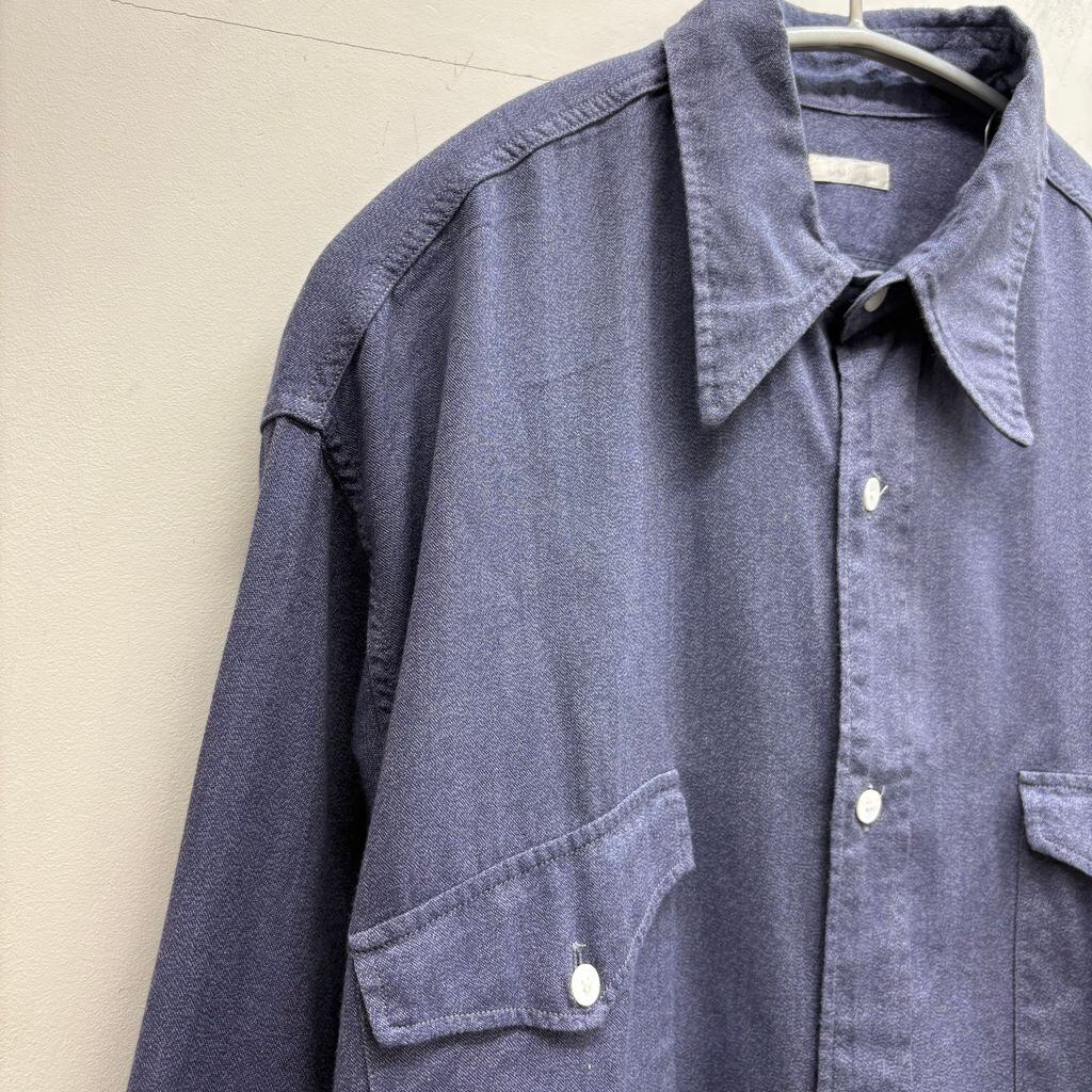 COMOLI コモリ 21AW ヨリ杢ワークシャツ U03-02005 ブルー size:2【中