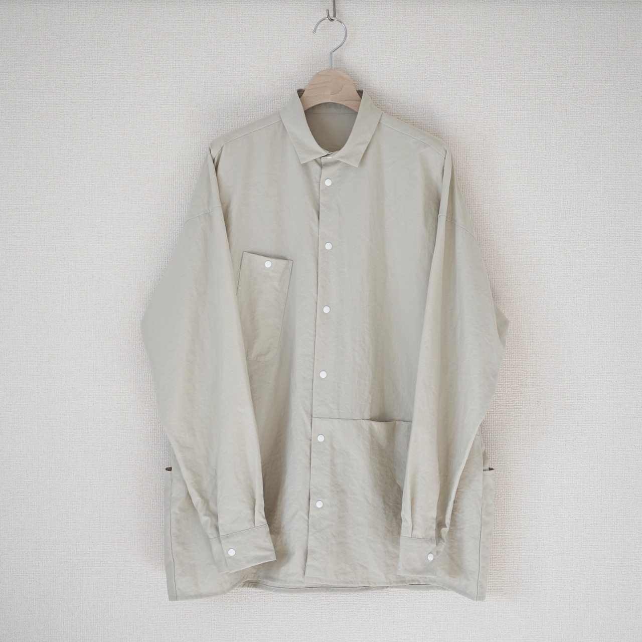 サンプル】paclaパクラ タスランナイロンシャツ/ライトグレー/Fサイズ  