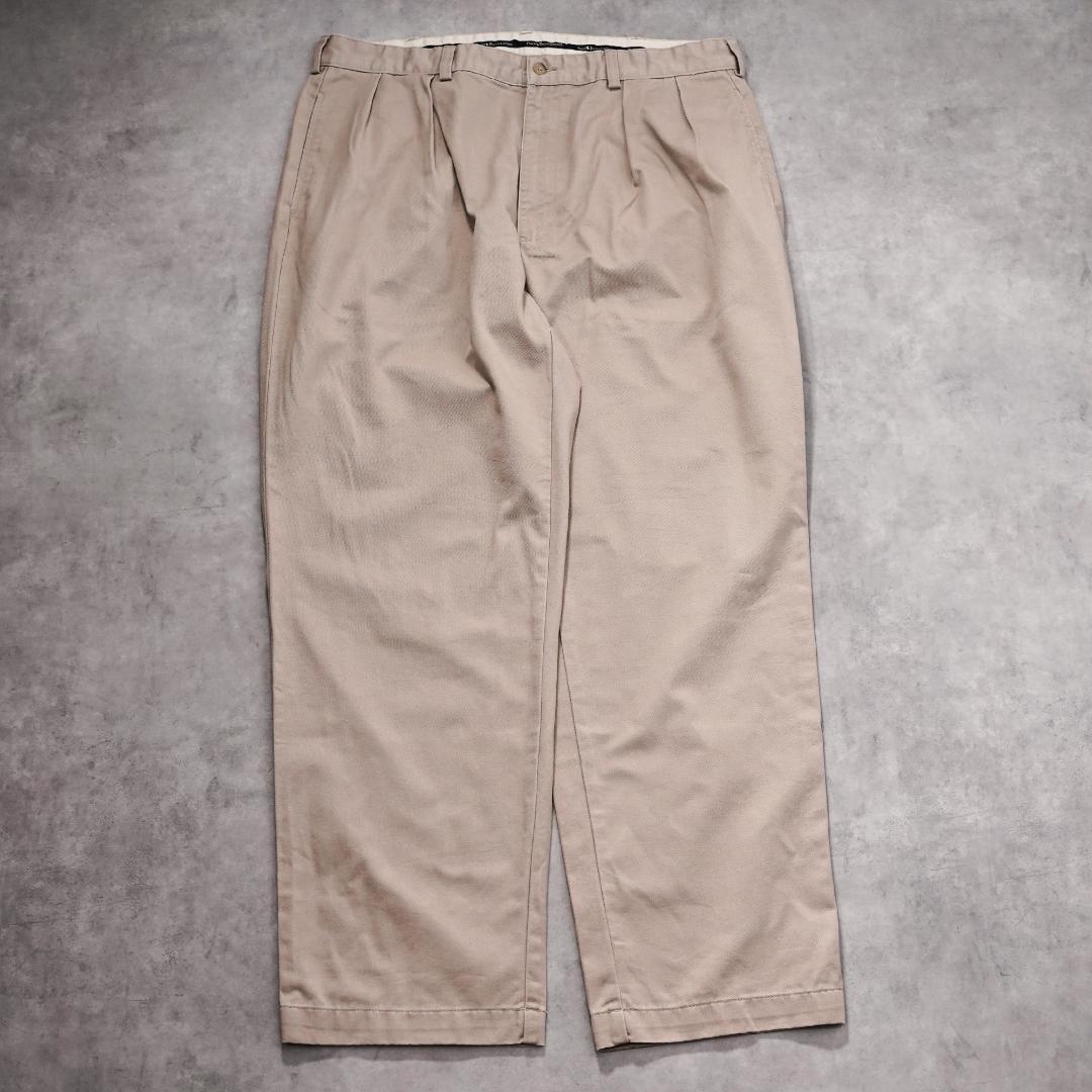 ポロラルフローレン W38 ポロチノ チノパン 古着 90s タック 22035