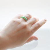 【10号】クリア＆グリーン 翡翠くりぬきリング A貨翡翠 jd_rg2101