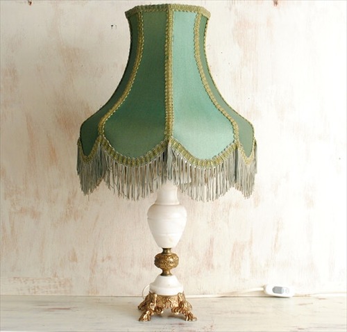 フランス買い付け ファブリックシェード 真鍮ベース デスクライト 照明 テーブル ランプ ヴィンテージ アンティーク ig2510