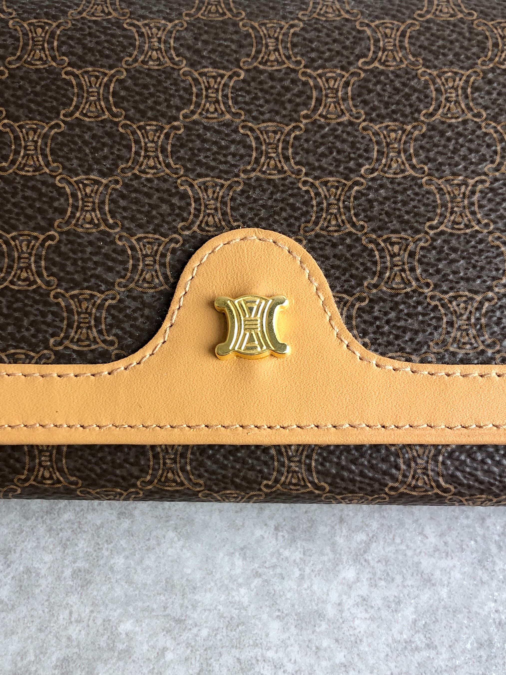CELINE セリーヌ マカダム 財布 ブラウン ブラゾン PVC 長財布 vintage