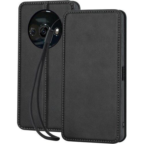 AQUOS R8 Pro ケース 手帳型 SH-51D カバー 革 カード収納 内蔵マグネット式 ブラック 2013