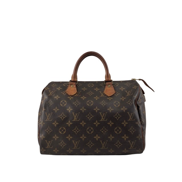 LOUIS VUITTON ルイヴィトン スピーディ30 モノグラム ハンドバッグ ブラウン レザー ボストンバッグ vintage ヴィンテージ オールド 46eajv