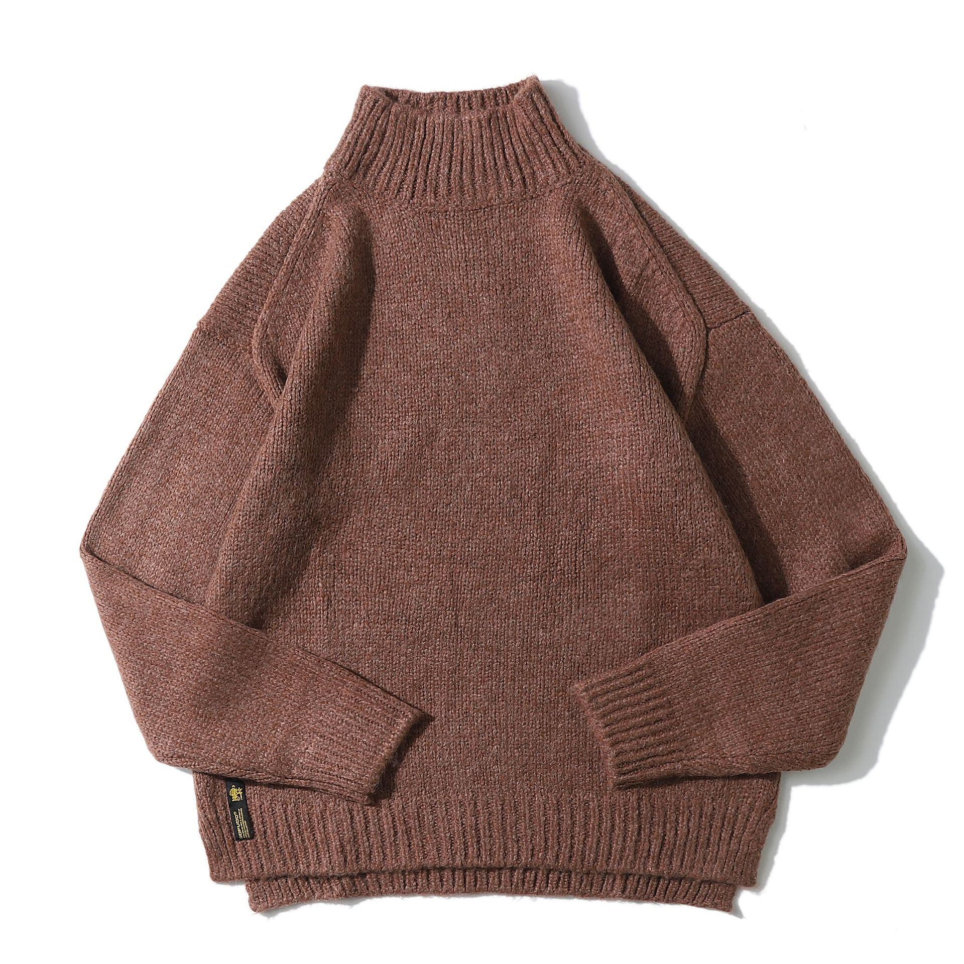 【新作】【送料無料】 Yidao Vintage 20 Youth WinterLeisure長袖ユースプルオーバーハーフネックルーズイーズソリッドカラーセーター-Alibaba ロング ウィンター 冬物 ビンテージ hip6-161178197855147