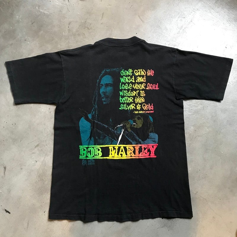 90's BOB MARLEY Tシャツ BALZOUT ブラック 黒 バックプリント USA製 レゲエ ラスタ L 希少 ヴィンテージ |  agito vintage powered by BASE