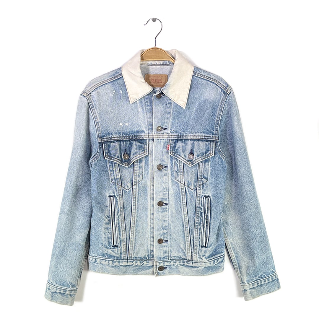 80s リーバイス USA製 ブリーチ ヴィンテージデニムジャケット 雰囲気系 70506-0216 トラッカージャケット Levis ジージャン サイズS相当 古着 @DA0068