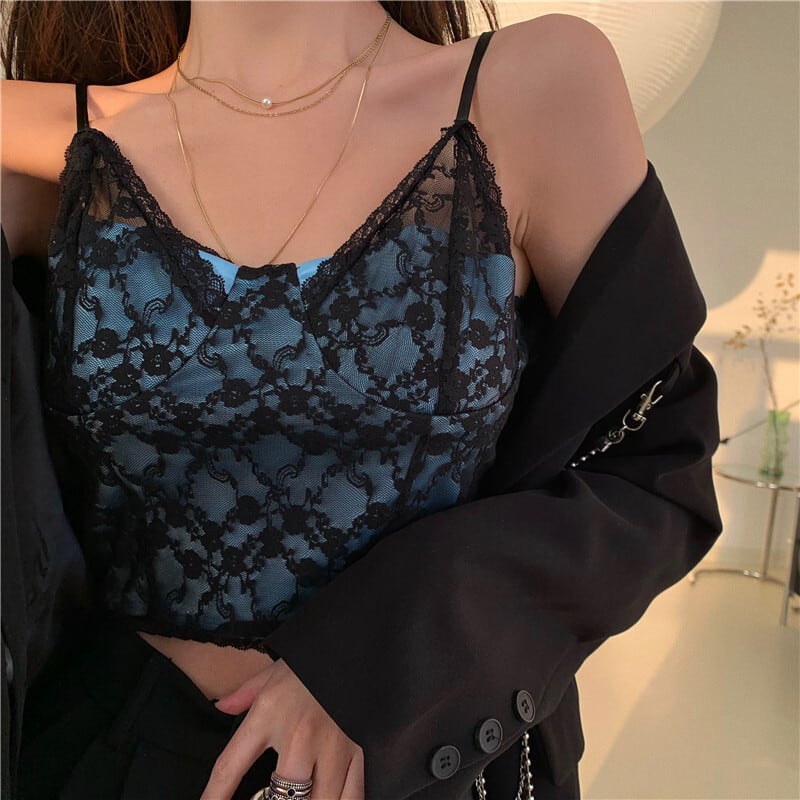 トップス レディース キャミソール 総レースキャミ レース 総レース