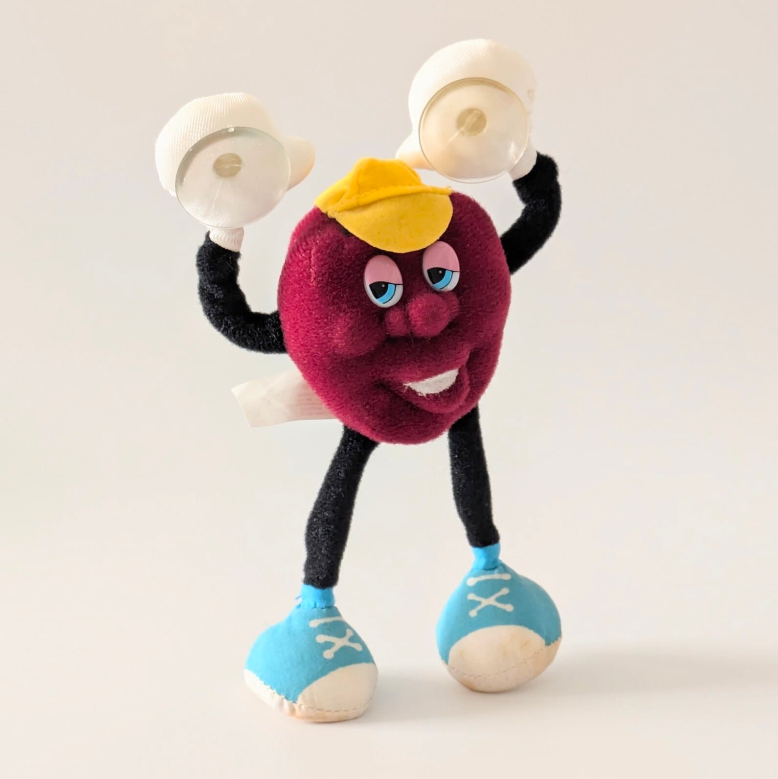 ☆ VINTAGE 1988 ☆ 【 California Raisins（カリフォルニアレーズン） 】 『 RAISIN SUCTION CUP-CONGA DANCER（レーズン・吸盤付き・コンガダンサー） 』ベンダブルぬいぐるみ / plush toy / ビンテージトイ 〚アメリカン雑貨 アメトイ〛