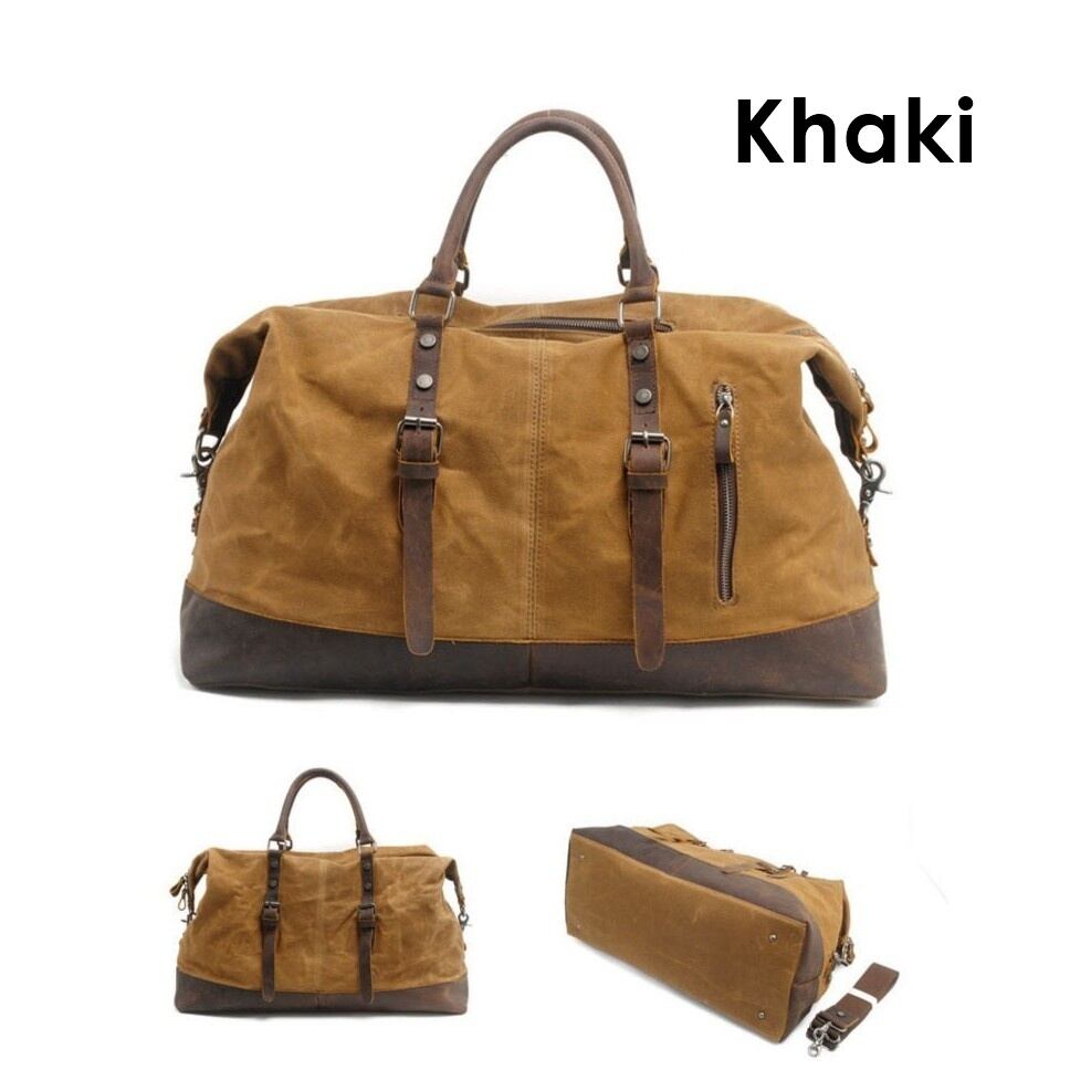 Retro Canvas Leather Travel Boston Bag / レトロ キャンバス レザー