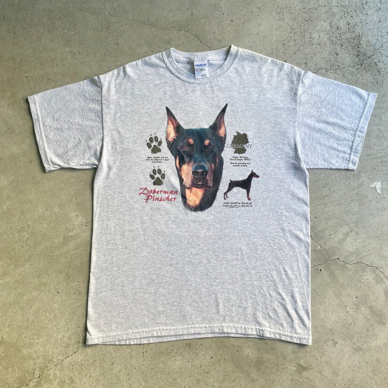 90s 犬Tシャツ ドーベルマン dog アニマル animal