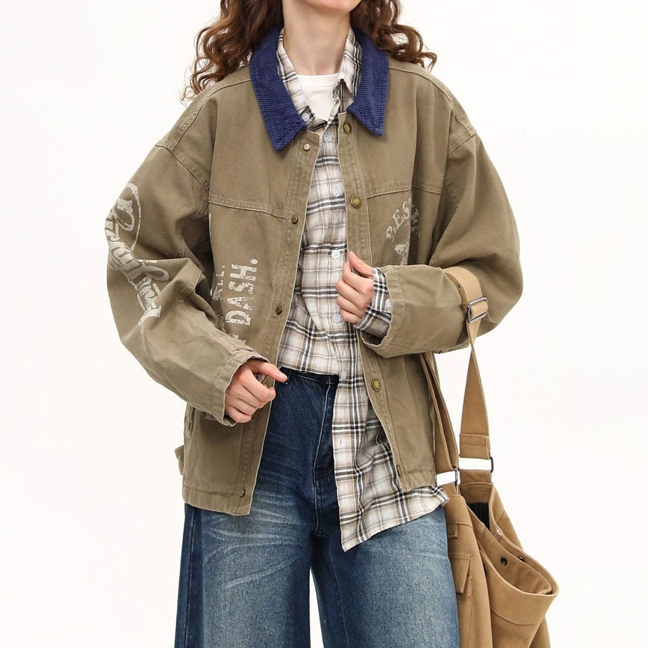 ステンシルプリントワークジャケット R00823