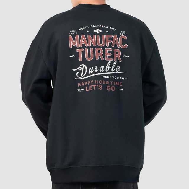 ヘビーウェイト バックプリント クルーネックスウェットシャツ 00169