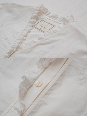 Blanc Pétale Embroidery Frill Blouse F0717