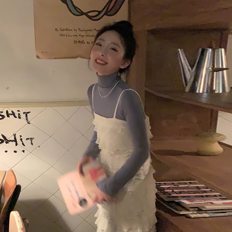 スカート スプリングロングプリーツホワイトドレス 春物 スーパーモール77863235155