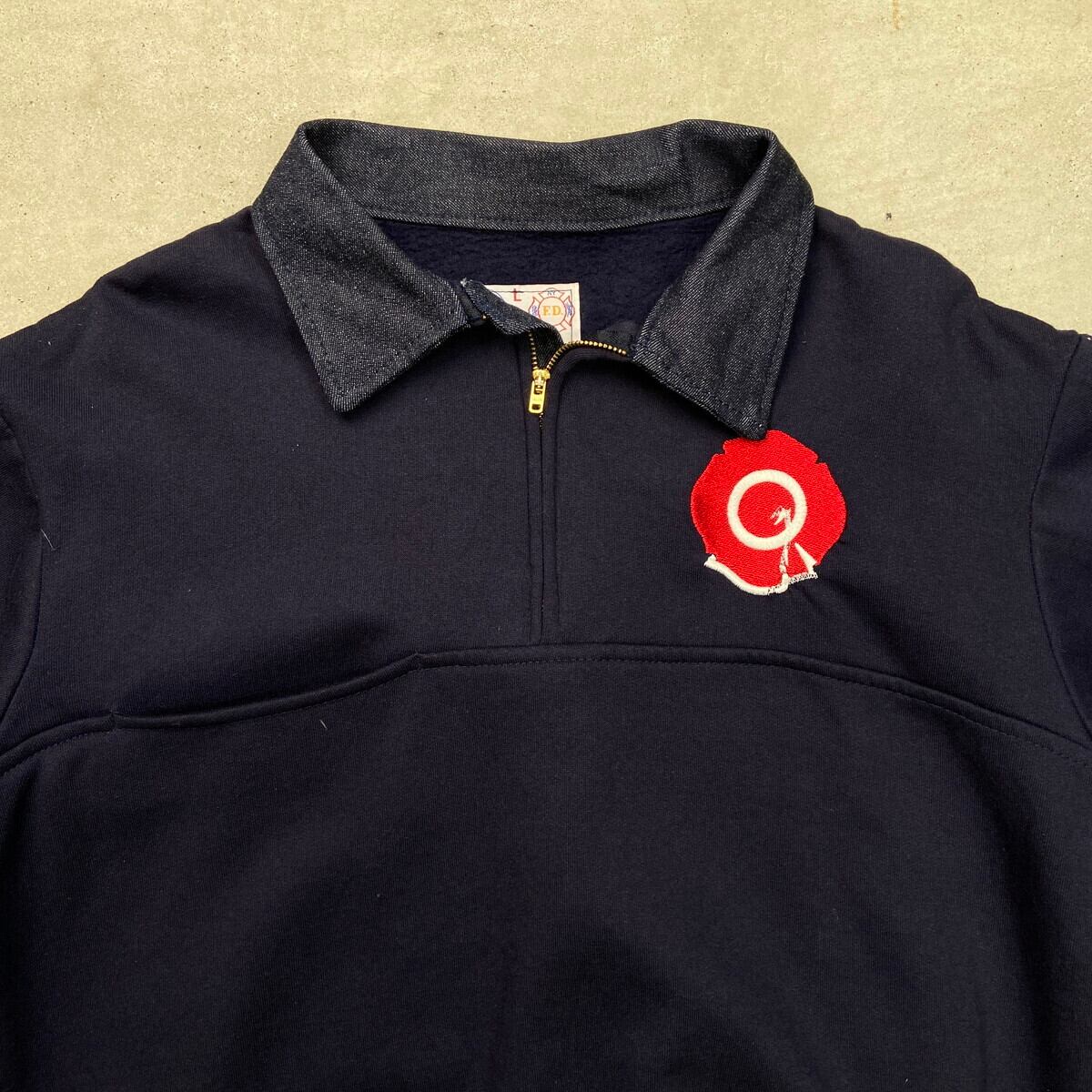 90年代 USA製 GAME Workwear ワッペン付き ハーフジップスウェット