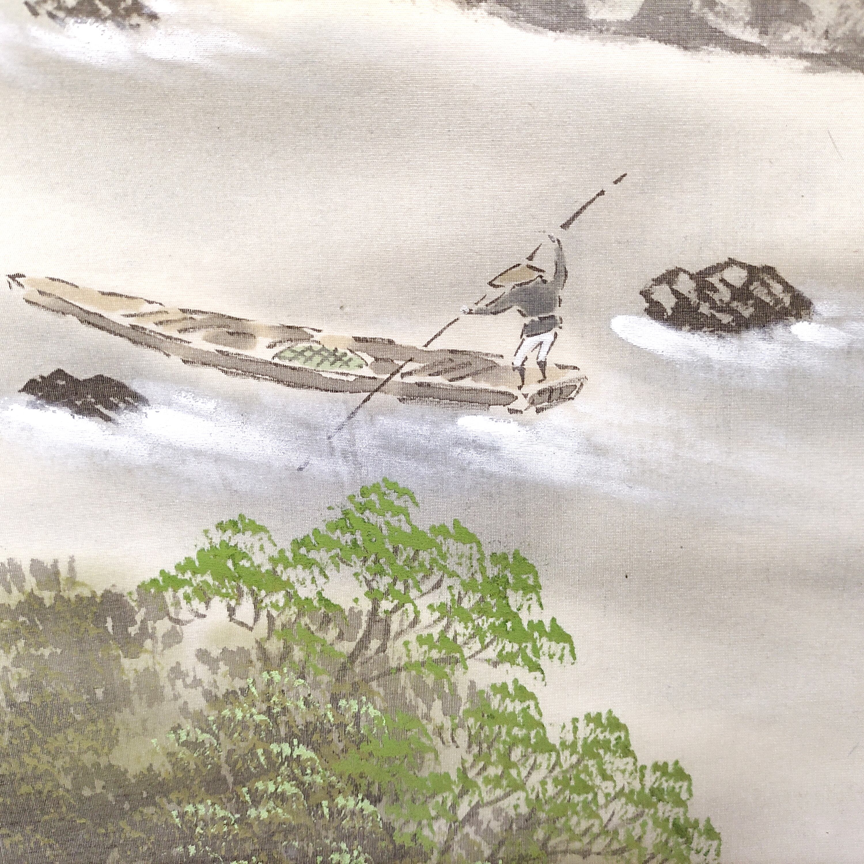 山岡鉄夫・山水画・掛軸・No.230426-09・梱包サイズ80
