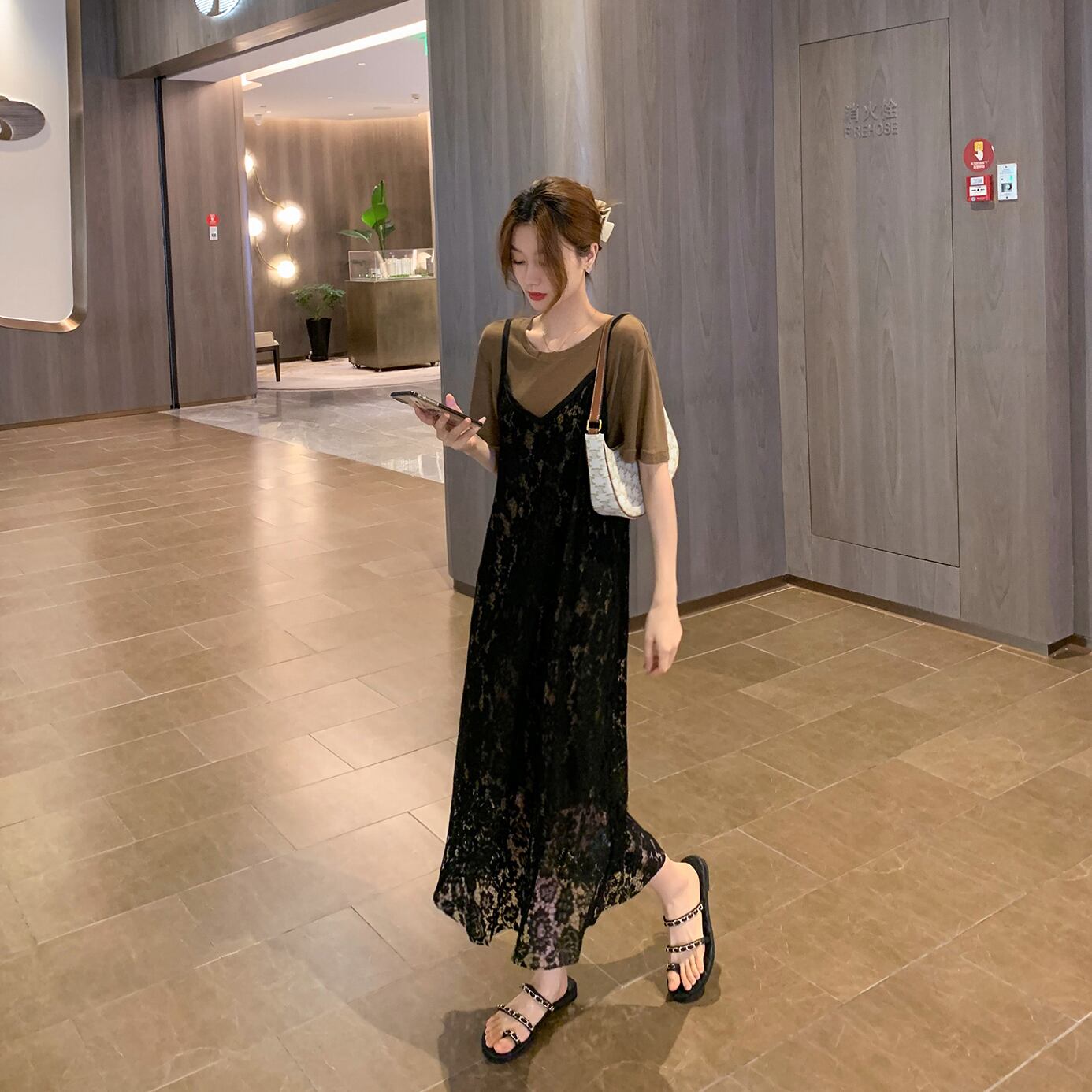 レースドレス サマースタンダードTシャツ スカート レトロ 夏物 6Du_Shop_Women57801294672