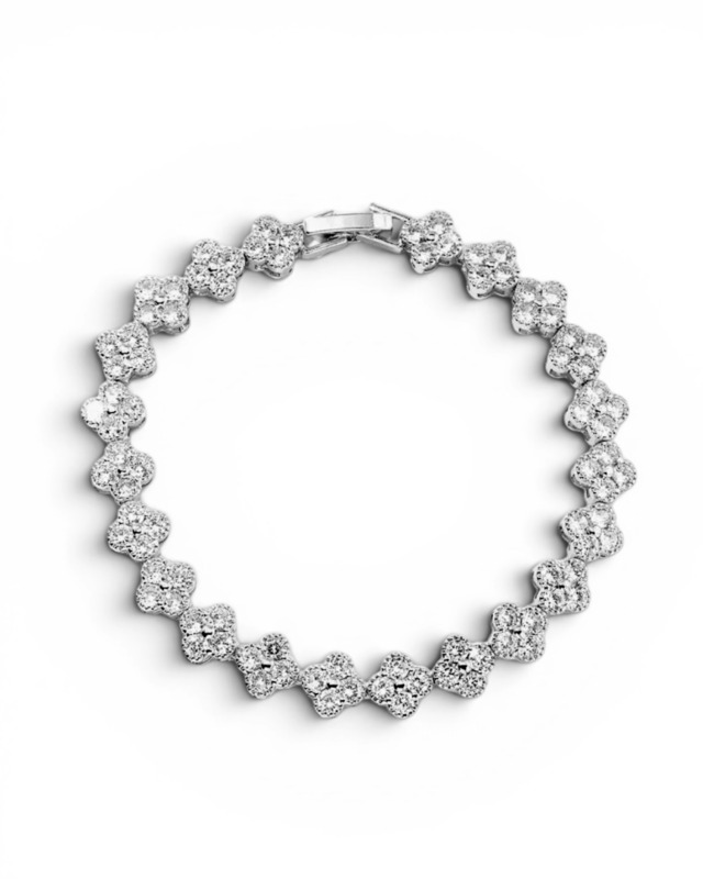 FLOWER LINK BRACELET【Silver】