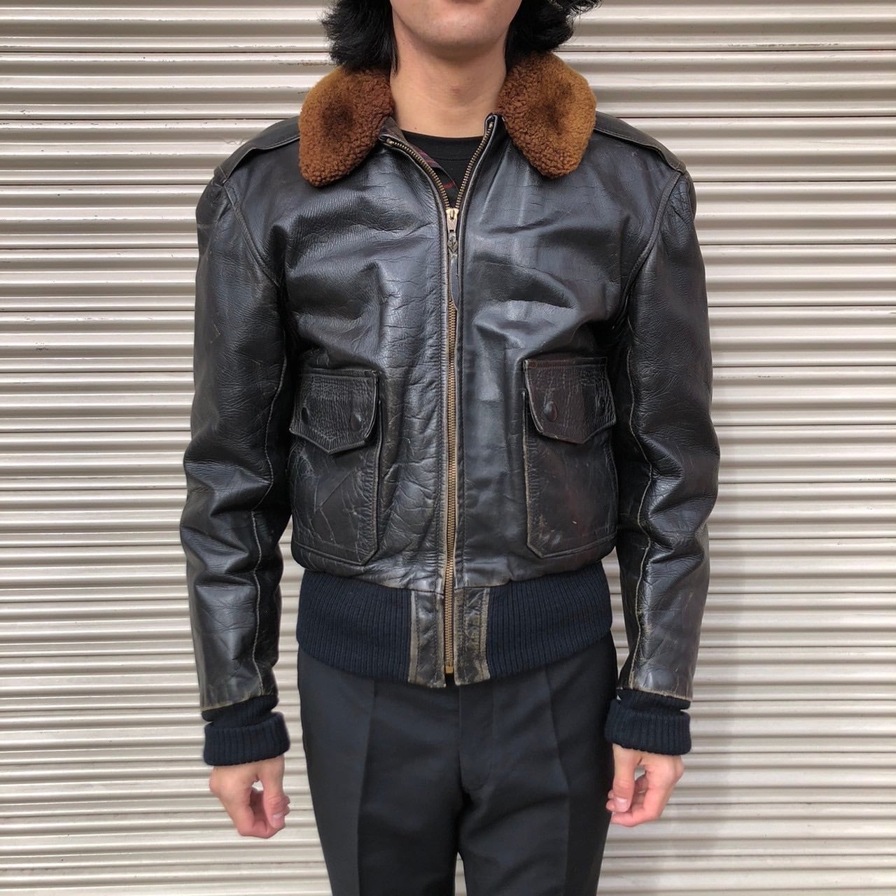 最高品質 50s Langlitz Leathers G-1 ラングリッツレザー 襟ムートン