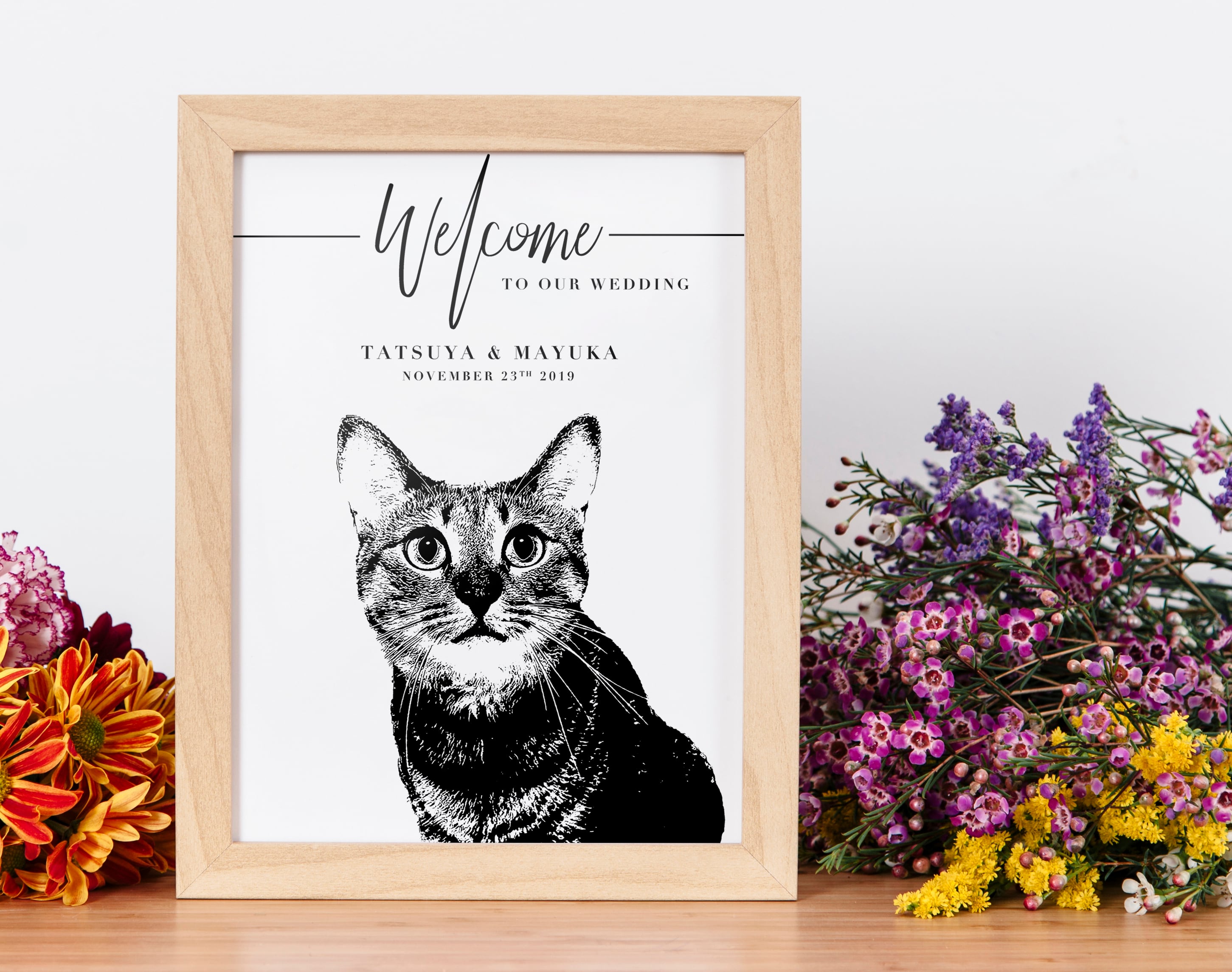 ペットのお写真で似顔絵 白黒ウェルカムボード│犬 猫 | DIY store PBW