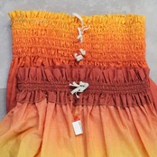 フラダンス 衣装 ALOHA STANDARDS アロハスタンダード ツーピース セットアップ 上下セット イエロー系 日本製 グラデーション カヒコ柄 きれい かわいい 華やか 鮮やか 明るい ハワイアン アロハ ハワイアンプリント ダンス レッスン 練習